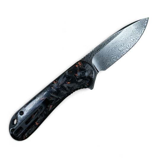 Civivi Elementum - Shred Carbon Fiber Copper & Damascus | EDC Knife