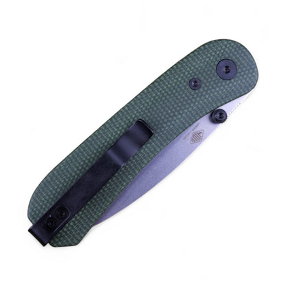 Knafs Lander 1 - Green Micarta & Satin 14C28N | EDC Knife