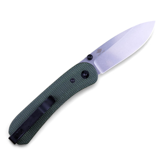 Knafs Lander 1 - Green Micarta & Satin 14C28N | EDC Knife